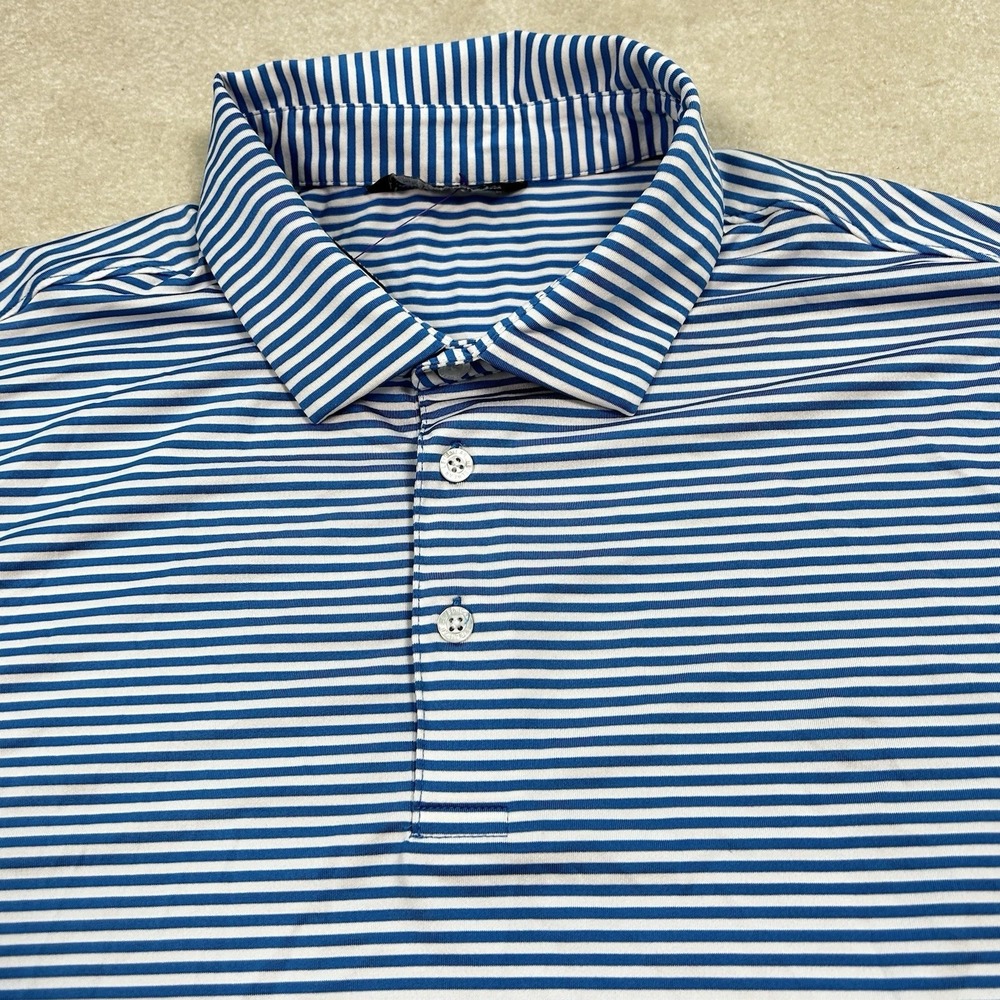 Levelwear Polo Shirt Men Large Golf Short Sleeve Performance Striped